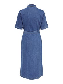 ONLY Loose fit O-hals Korte jurk -Medium Blue Denim - 15283308
