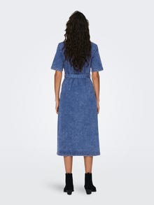 ONLY Loose Fit Round Neck Short dress -Medium Blue Denim - 15283308