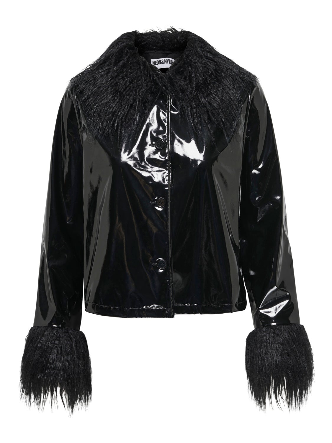 black vinyl blazer