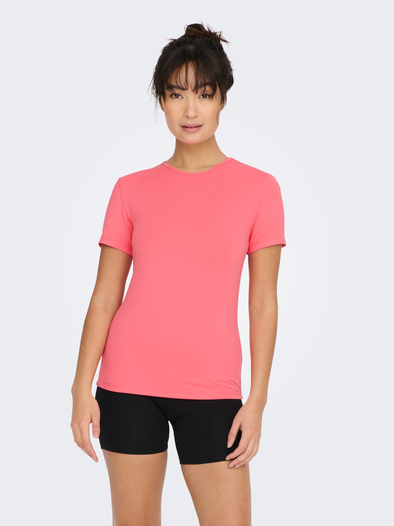 ONLY Solid colored Training Tee -Sun Kissed Coral - 15283412