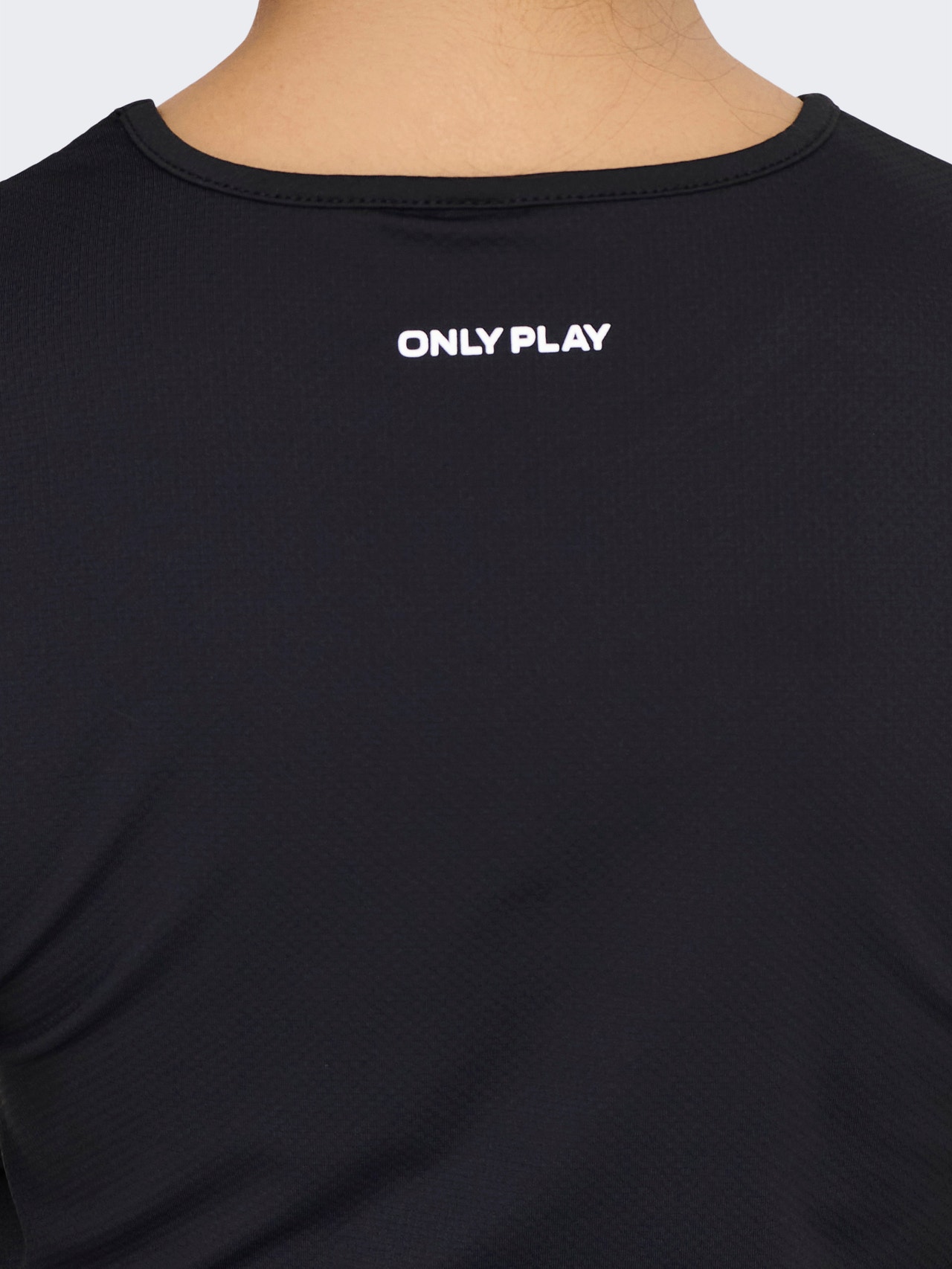 ONLY Ensfarvet Trænings-T-shirt -Black - 15283412