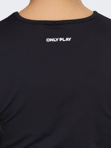 ONLY Ensfarvet Trænings-T-shirt -Black - 15283412