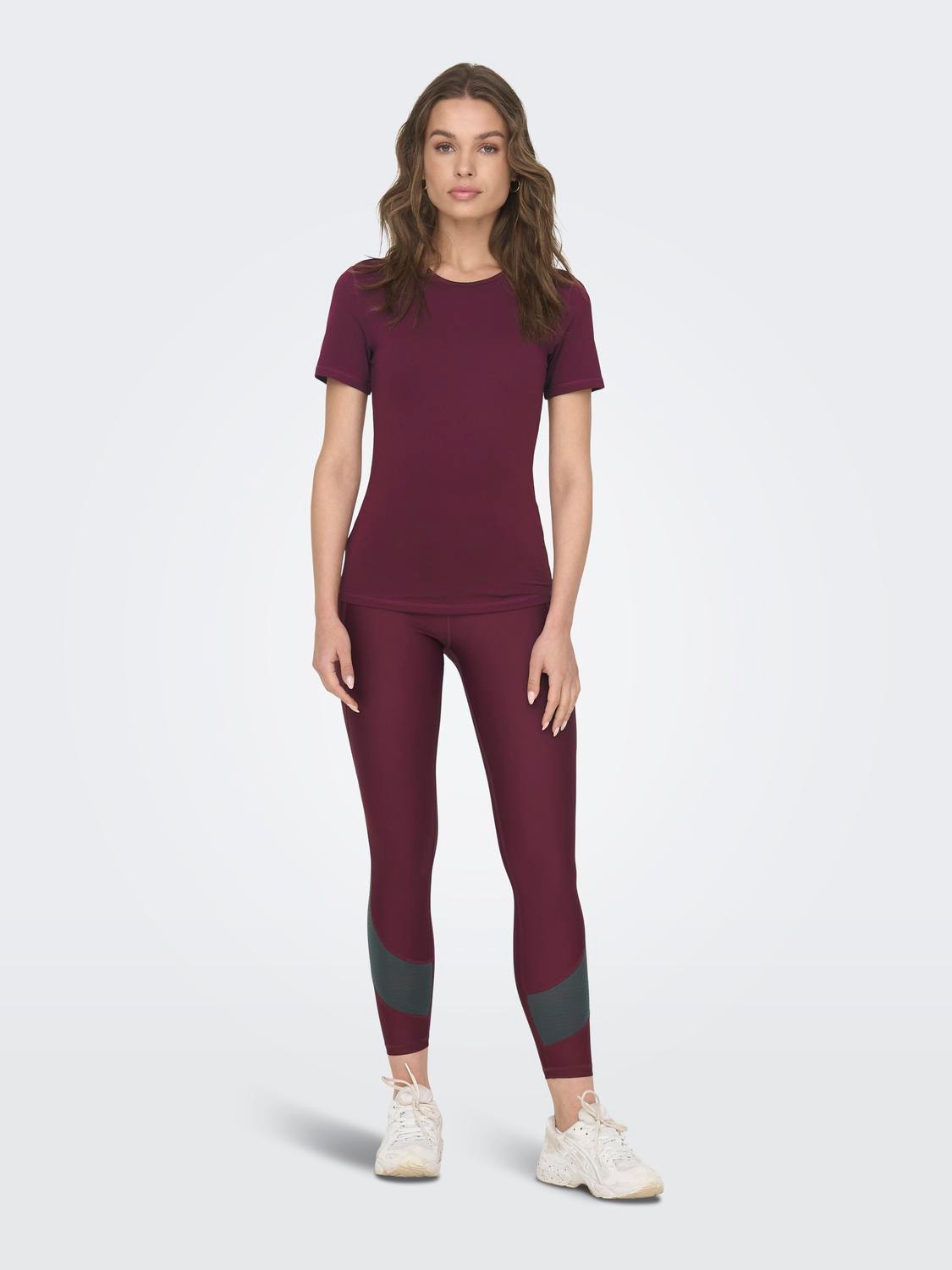 ONLY Solid colored Training Tee -Windsor Wine - 15283412