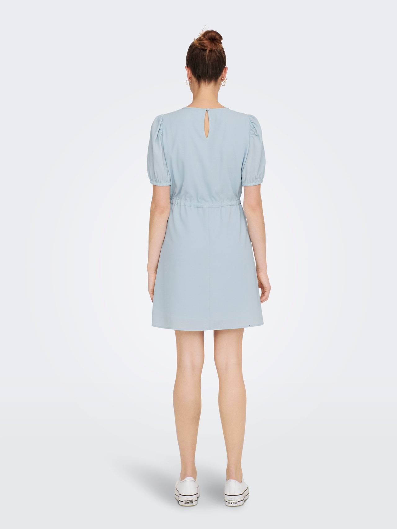 ONLY Vestido corto Corte regular Cuello redondo -Cashmere Blue - 15283436