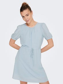 ONLY Normal geschnitten Rundhals Kurzes Kleid -Cashmere Blue - 15283436
