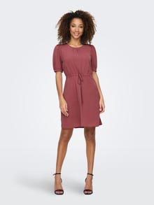 ONLY Regular Fit O-Neck Short dress -Apple Butter - 15283436