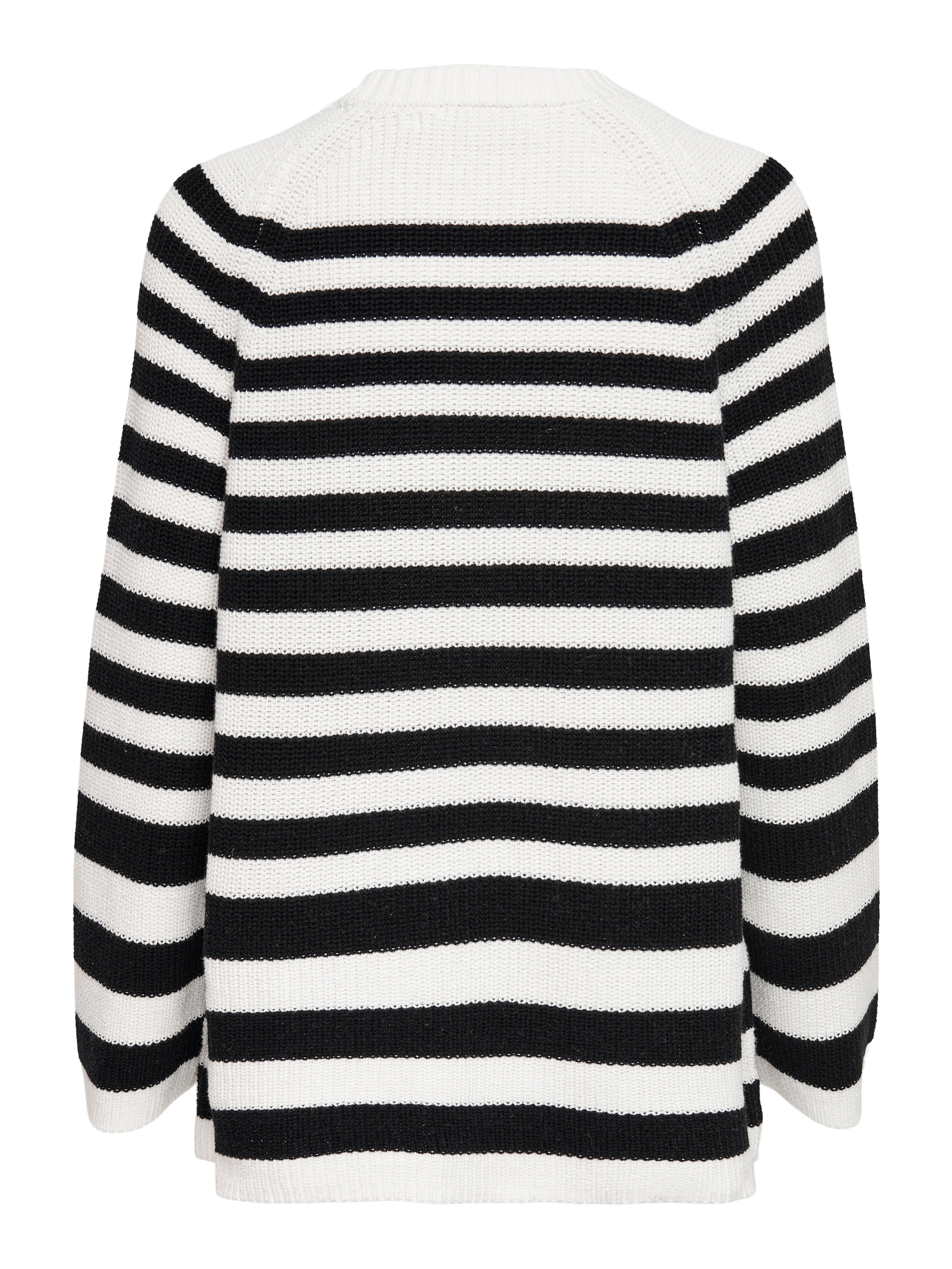 Striped knitted pullover | White | ONLY®