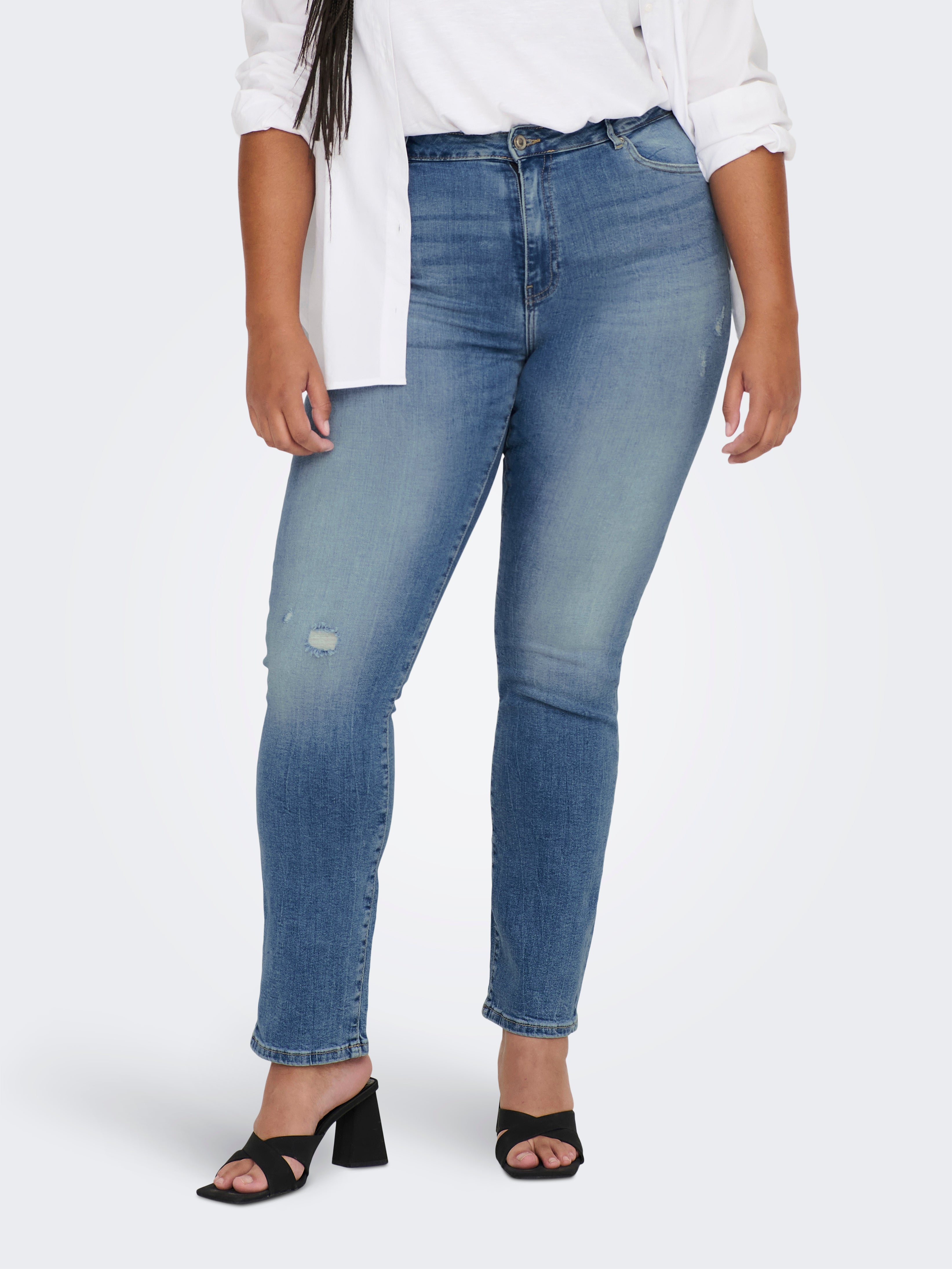 Carlaola Hohe Taille Gerade Geschnitten Jeans