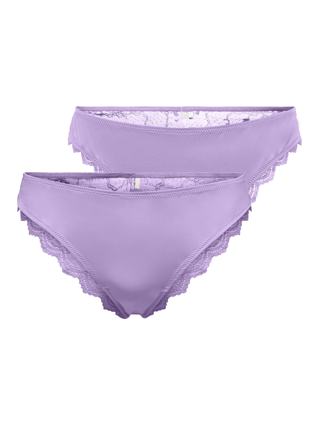ONLY 2-pack Brazilian Lace Briefs  -Purple Rose - 15283598