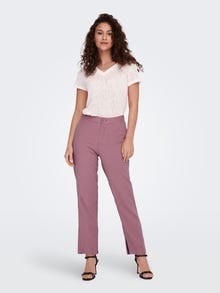 ONLY Straight Fit High waist Trousers -Nostalgia Rose - 15283605