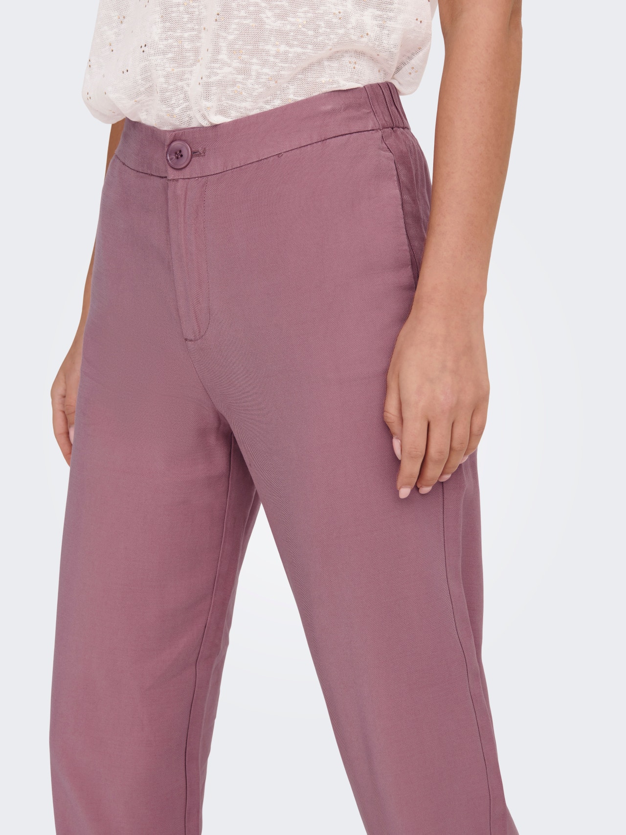 ONLY Pantalons Straight Fit Taille haute -Nostalgia Rose - 15283605