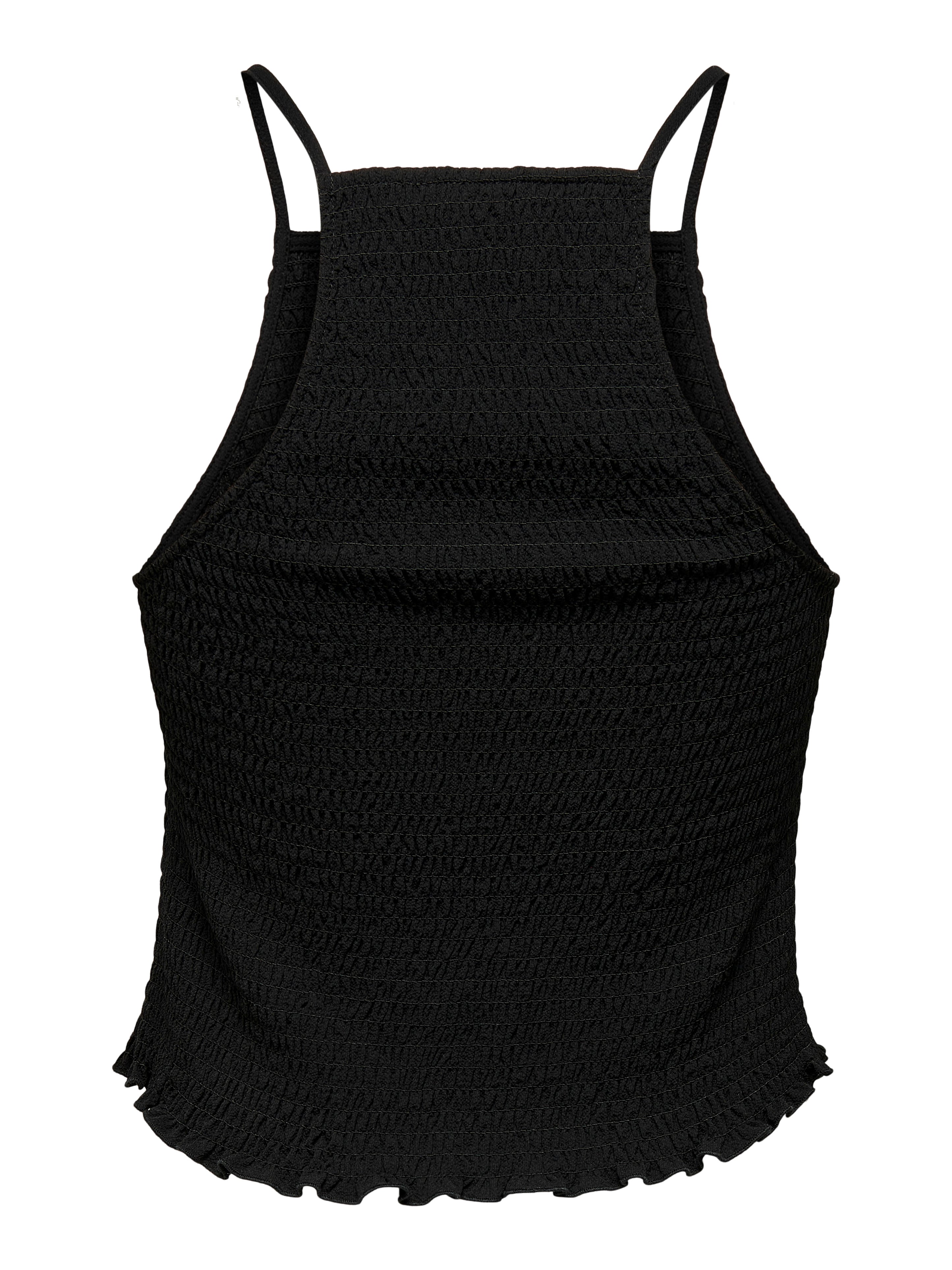 plain black halter top