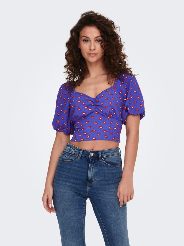 ONLY Cropped Top with Puff Sleeves - 15283645