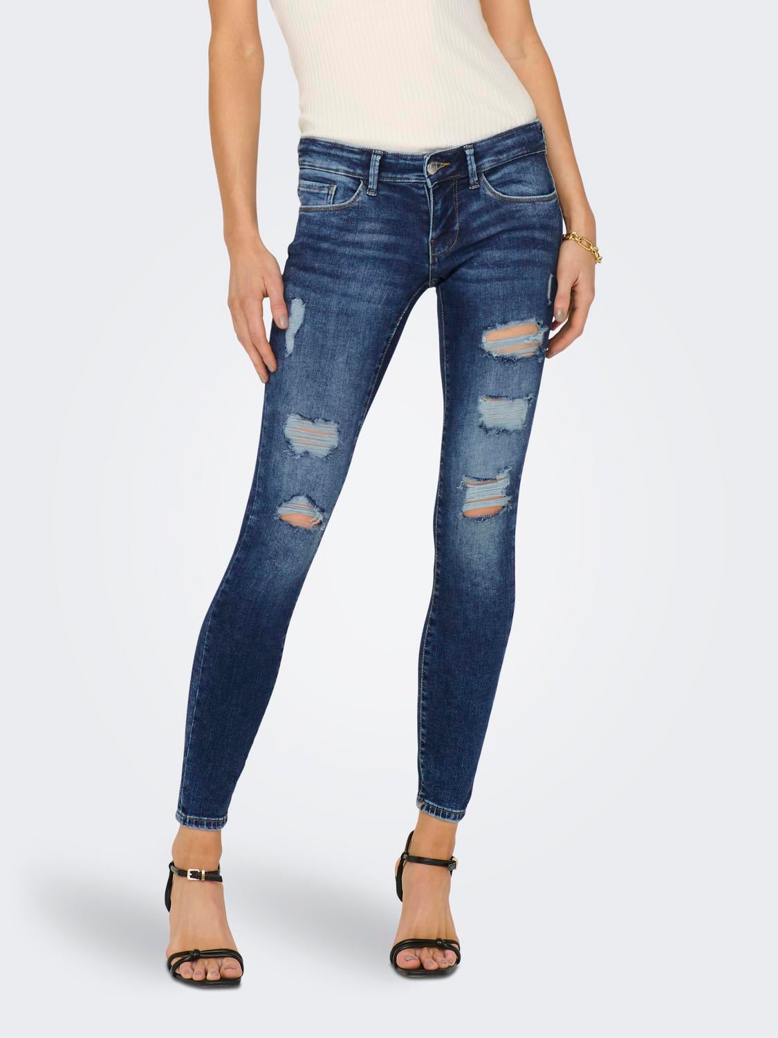 discount 63% WOMEN FASHION Jeans Ripped Zara Jeggings & Skinny & Slim Navy Blue 42                  EU 