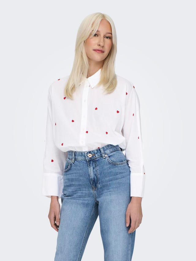 ONLY Heart embroidery shirt - 15283743