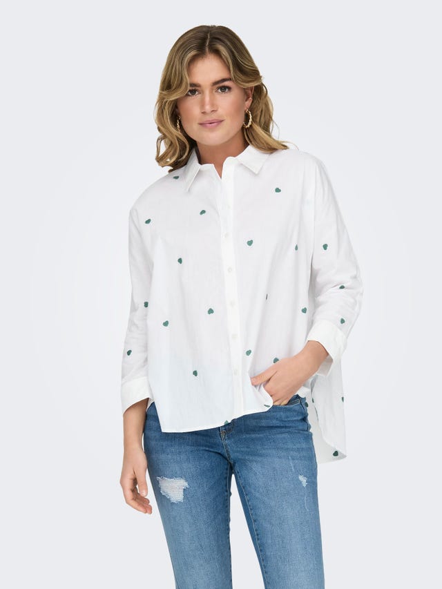 ONLY Heart embroidery shirt - 15283743
