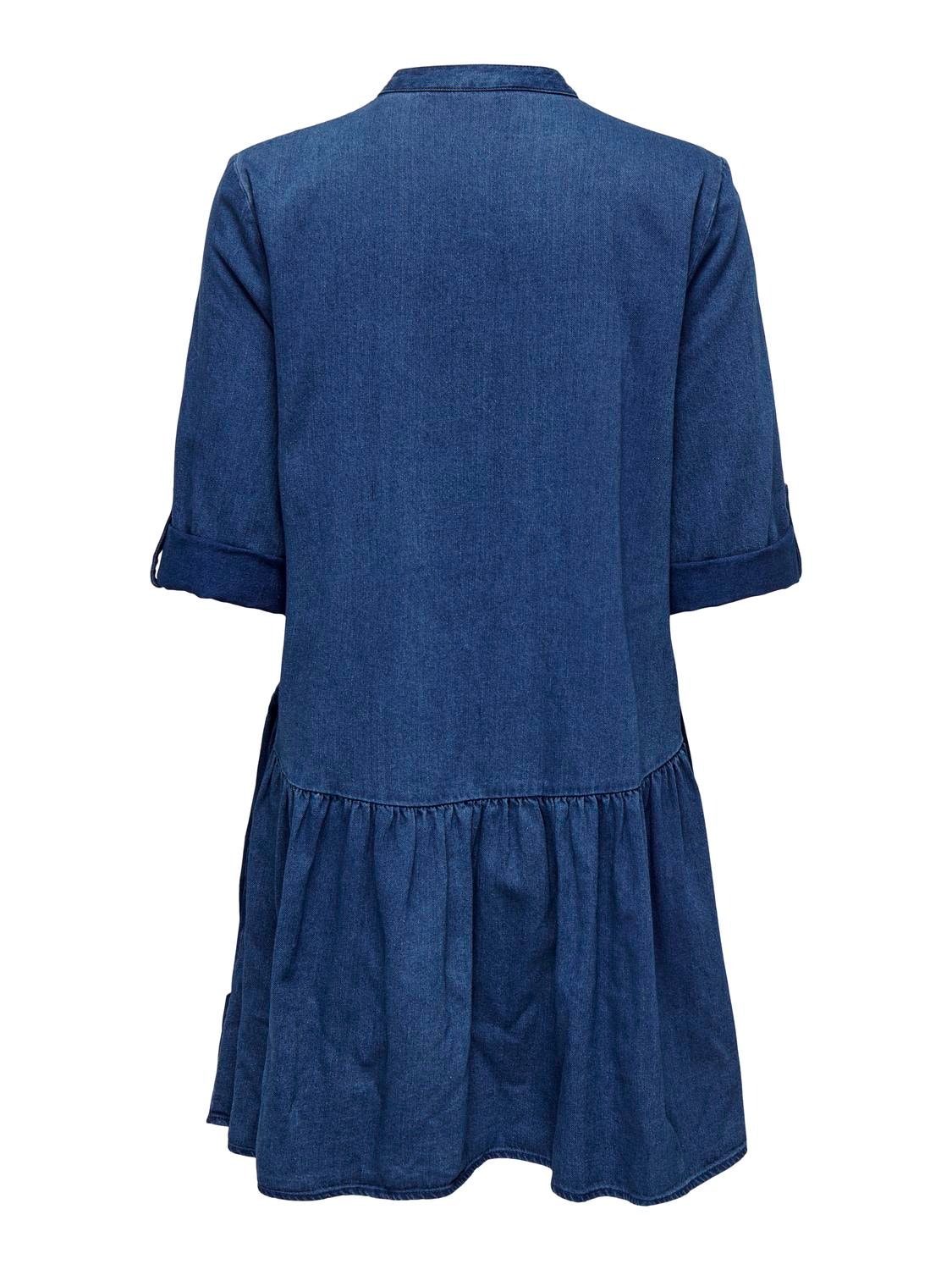 ONLY Robe courte Relaxed Fit Col rond -Dark Blue Denim - 15283806