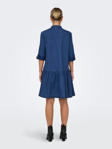 ONLY Mini o-neck denim dress -Dark Blue Denim - 15283806