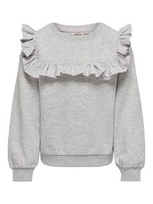 ONLY Frill Detailed Sweatshirt -Light Grey Melange - 15283811
