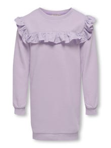 ONLY Gerüschtes Sweat Kleid -Pastel Lilac - 15283817
