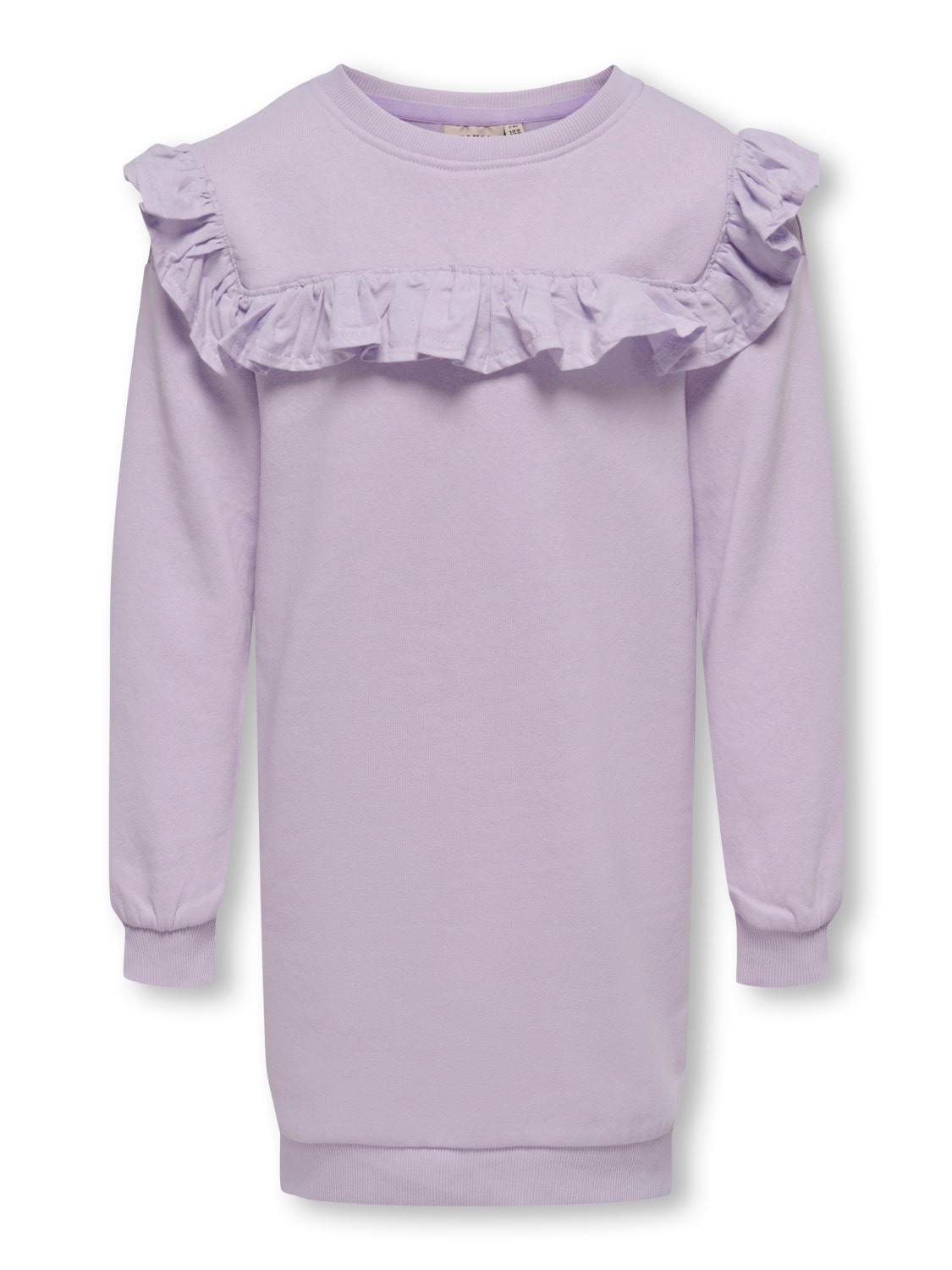 ONLY Regular fit O-hals Geribde mouwuiteinden Korte jurk -Pastel Lilac - 15283817
