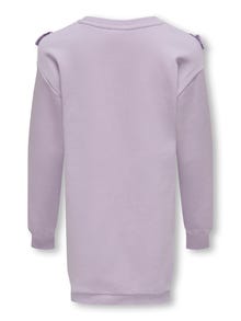 ONLY Regular fit O-hals Geribde mouwuiteinden Korte jurk -Pastel Lilac - 15283817