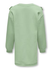 ONLY Normal geschnitten Rundhals Gerippte Ärmelbündchen Kurzes Kleid -Smoke Green - 15283817