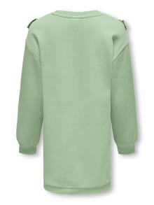ONLY Regular fit O-hals Geribde mouwuiteinden Korte jurk -Smoke Green - 15283817