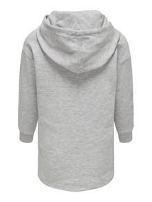 ONLY Printed hood sweat Dress -Light Grey Melange - 15283826