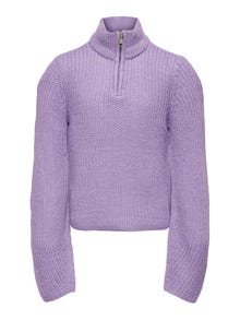ONLY Highneck zip Knitted Pullover -Viola - 15283827