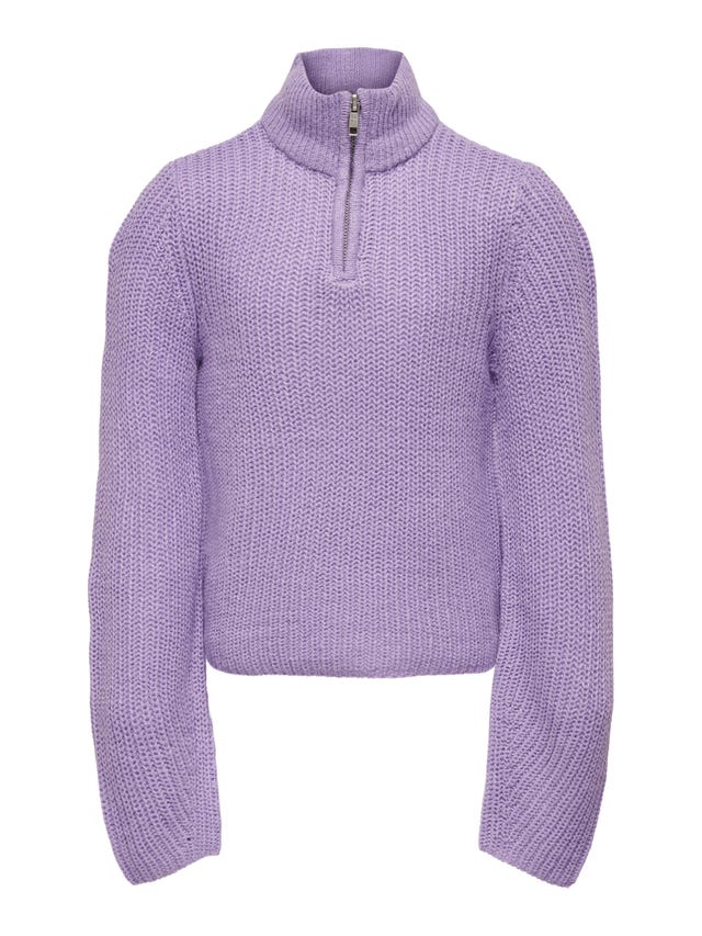 ONLY Highneck zip Knitted Pullover - 15283827