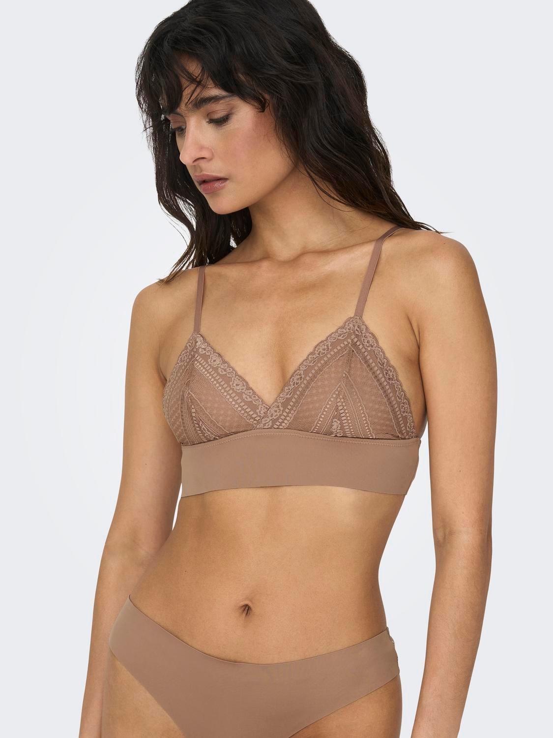 Datian 15245-5 Women's Taupe Beige Embroidered Underwired Padded Bra