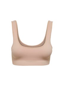 ONLY Rib ensfarvet bh -Rugby Tan - 15283845