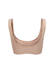 ONLY Rib solid color bra -Rugby Tan - 15283845