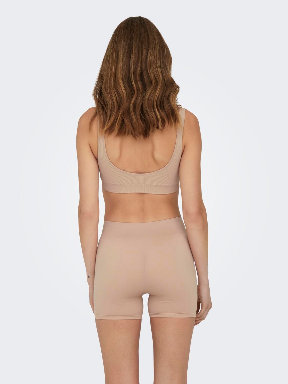 ONLY Rib solid color bra -Rugby Tan - 15283845