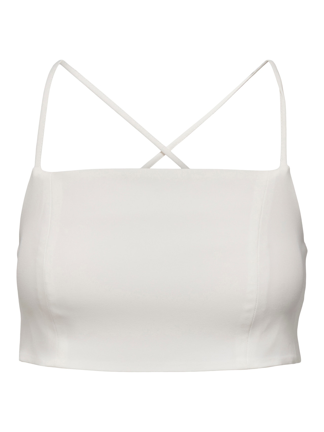 ONLY Cropped Top With Adjustable Straps  -Cloud Dancer - 15283899