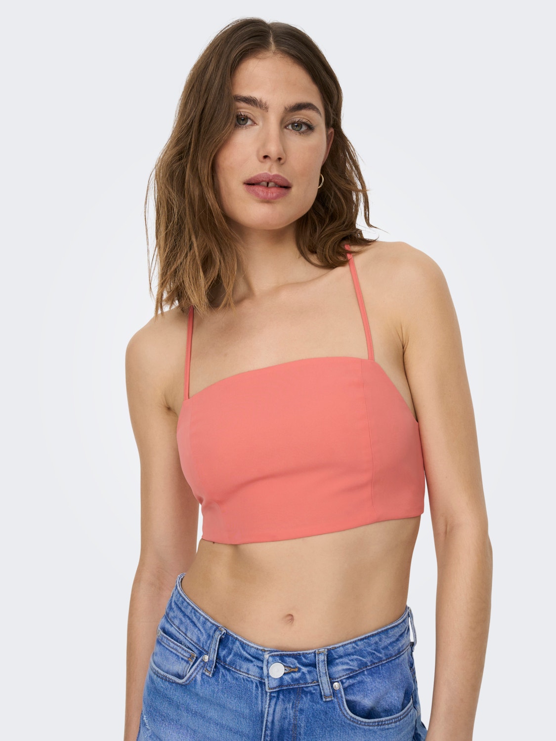 ONLY Cropped Fit Off Shoulder Top -Georgia Peach - 15283899