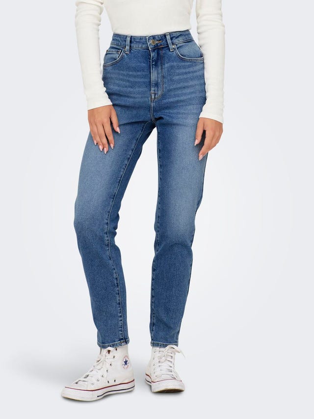 ONLY ONLEMILY STRETCH HIGH WAIST STRAIGHT ANKLE JEANS - 15283925