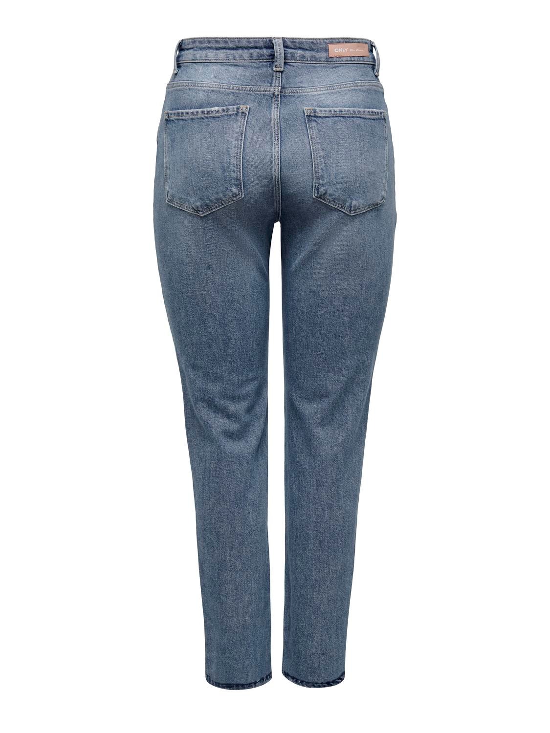 ONLY Gerade geschnitten Hohe Taille Jeans -Special Blue Grey Denim - 15283928