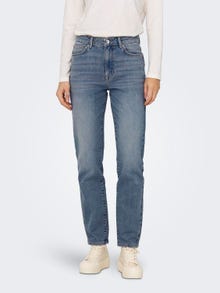 ONLY Jeans Straight Fit Taille haute -Special Blue Grey Denim - 15283928