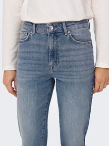 ONLY Krój prosty Wysoka talia Jeans -Special Blue Grey Denim - 15283928