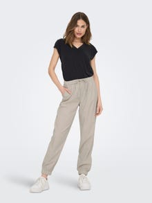 ONLY Loose Fit Mid waist Elasticated hems Track Pants -Silver Lining - 15284001