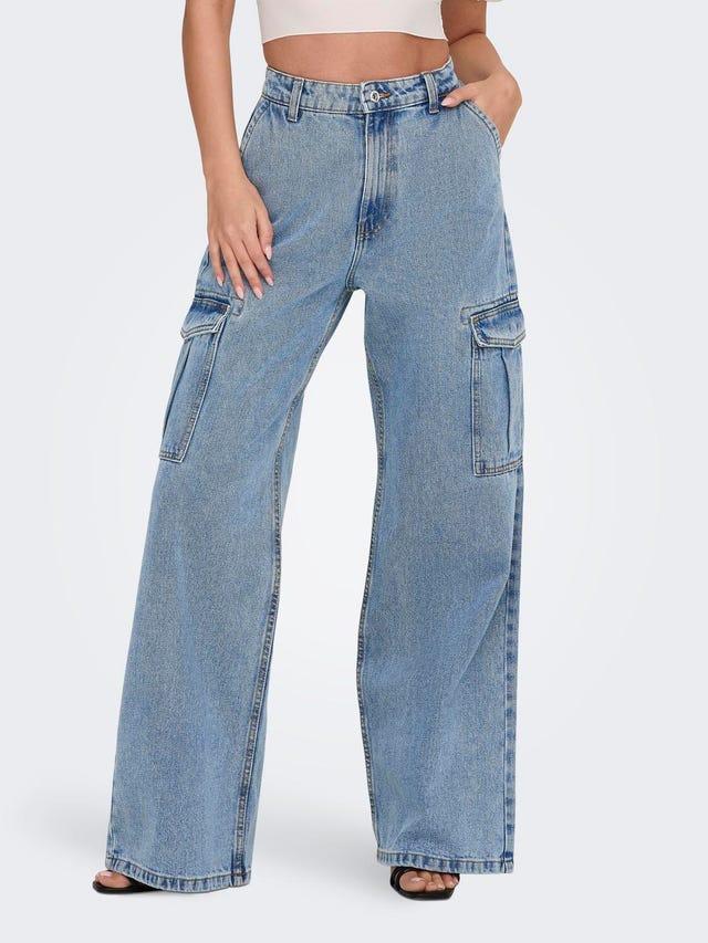 ONLY ONLHOPE EX HW WIDE CARGO DNM JEANS ADD - 15284024