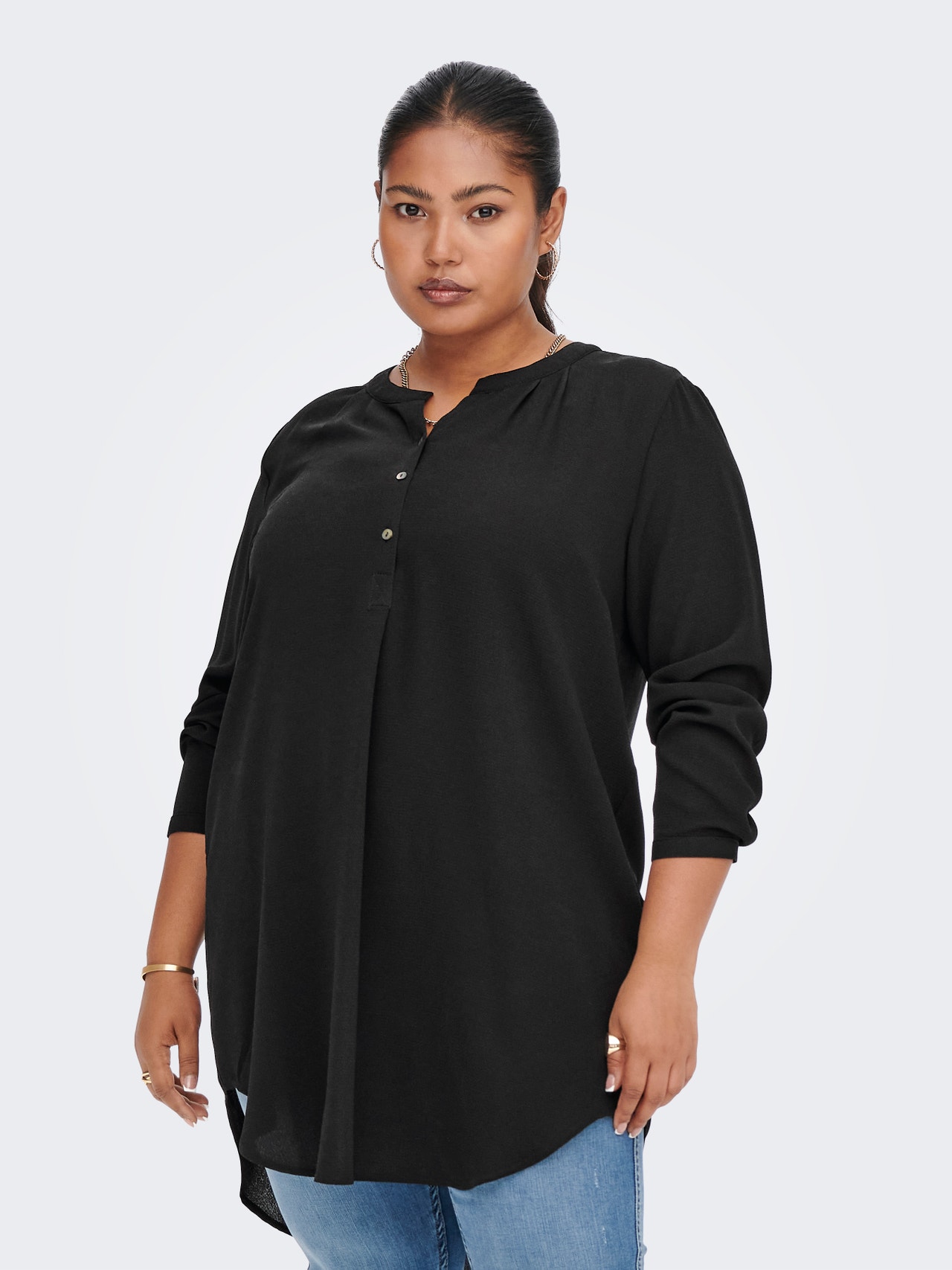 ONLY Curvy tunic shirt -Black - 15284064