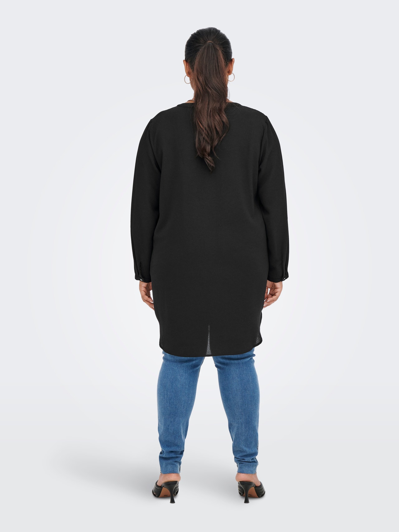 ONLY Curvy tunika skjorte -Black - 15284064