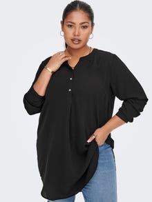 ONLY Regular Fit China Collar Curve Shirt -Black - 15284064