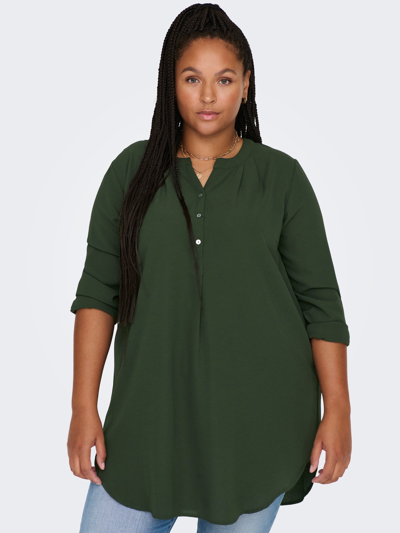 ONLY Regular Fit China Collar Curve Shirt -Rosin - 15284064
