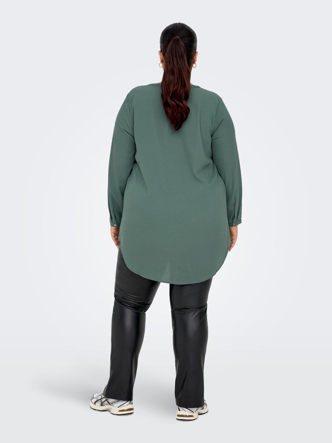 ONLY Regular Fit China Collar Curve Shirt -Balsam Green - 15284064