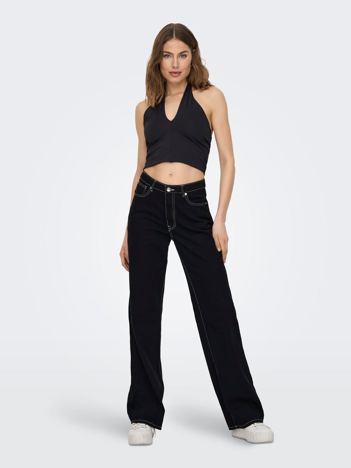ONLY Wide Leg Fit Trousers -Black - 15284290