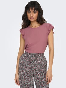 ONLY Regular Fit Top With Frills -Nostalgia Rose - 15284301
